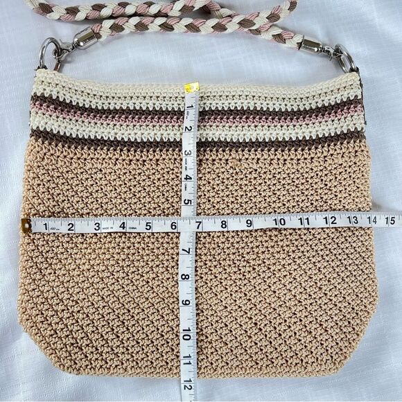 The SAK Hobo Neutral Tan Crochet Braided Strap Boho Women's Bag Purse - Picture 5 of 15